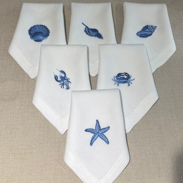 Serviettes de table coquillages