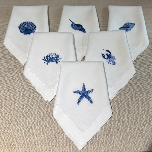 Serviettes de table coquillages