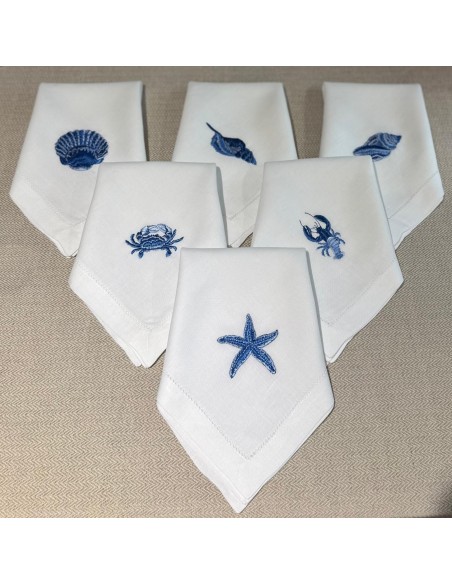 Serviettes de table coquillages
