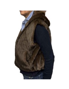 Gilet capuche Fausse Fourrure sans manche 2