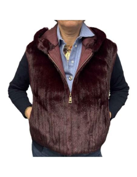 Gilet capuche Fausse Fourrure sans manche