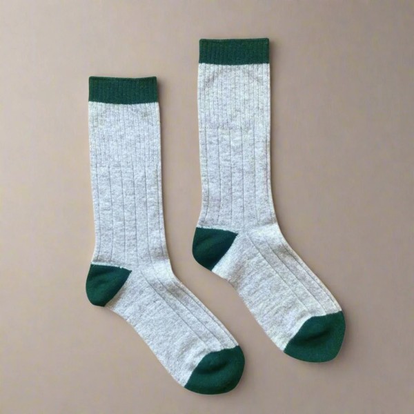 Chaussettes unies laine mérinos personnalisées