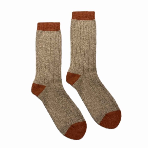 Chaussettes unies laine mérinos personnalisées