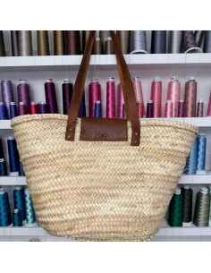 Panier rabat cuir avec initiales 2